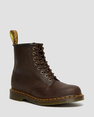 Dr Martens 1460 Crazy Horse Leren Veterlaarzen Dames Bruin | NL 618LIS